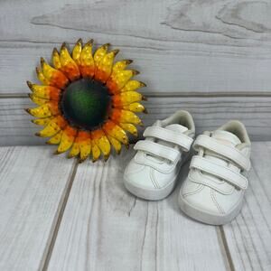 Adidas Grand Court White Sneakers Iridescent‎ Stripe Toddler Shoes 4C